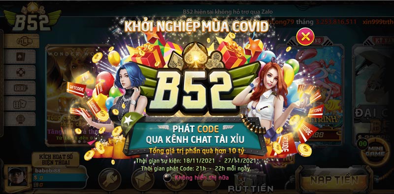 Các kênh phát quà và giftcode mới nhất của B52